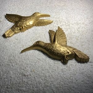 Vintage Homco Gold Hummingbirds